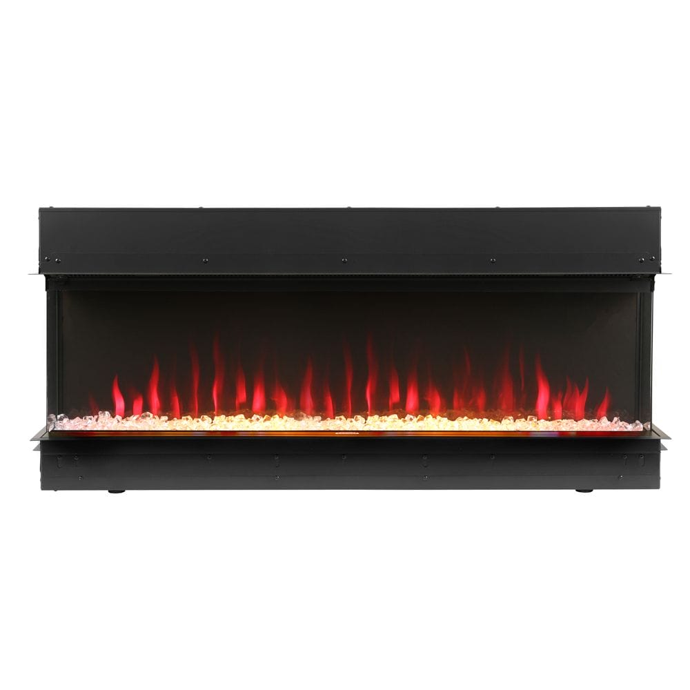 Elektrische cinewall haard met realistisch vlammenspel en kristallen vuurbed